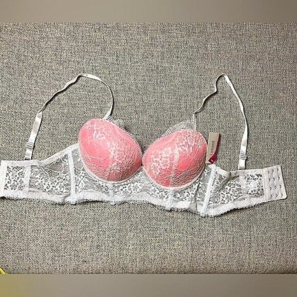 Lace Detailed Pink Push-up Bra